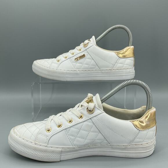 Guess Women’s Loven Lace up Sneakers White Size 7M - Picture 2 of 10